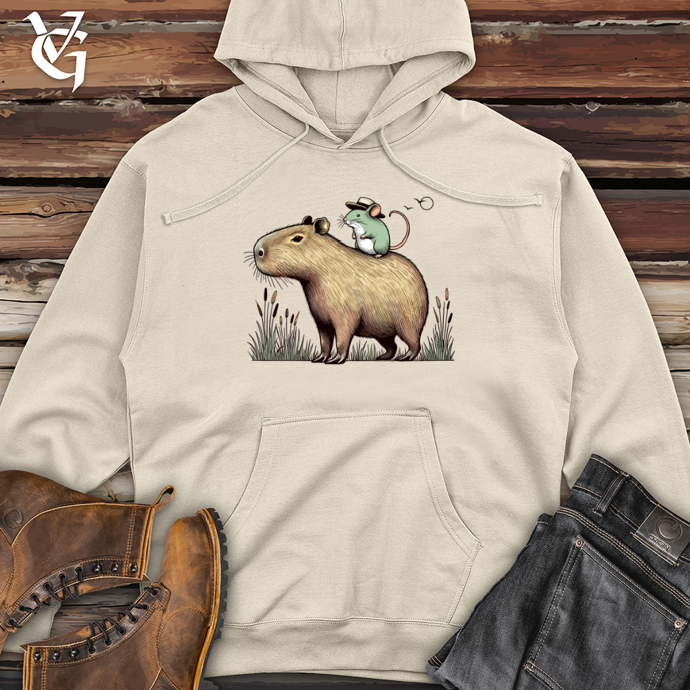 Viking Goods Capybara and Mouse Midweight Hooded Sweatshirt Bone / L