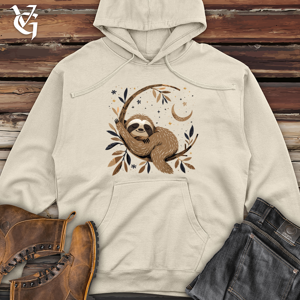 Viking Goods Cosmic Sloth Dreams Midweight Hooded Sweatshirt Bone / L