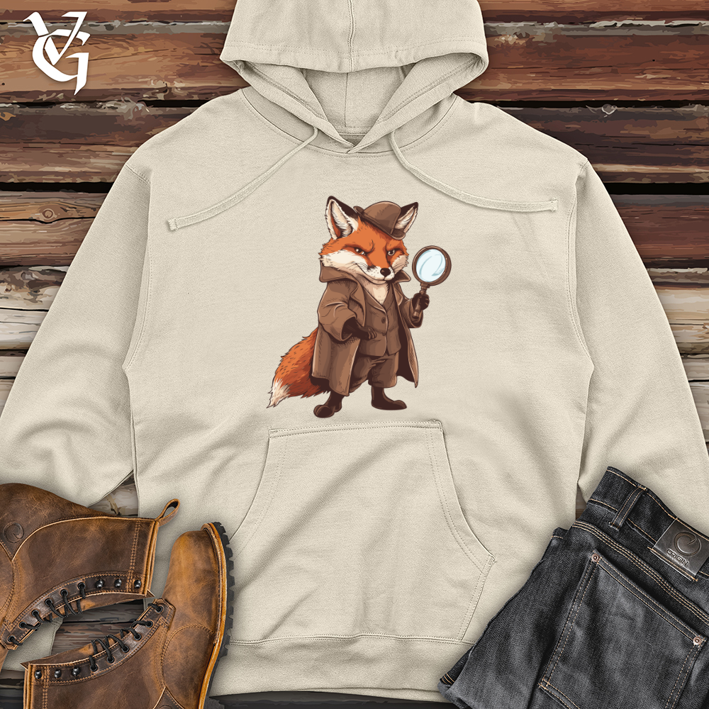 Viking Goods Fox Detective Mystery Midweight Hooded Sweatshirt Bone / L