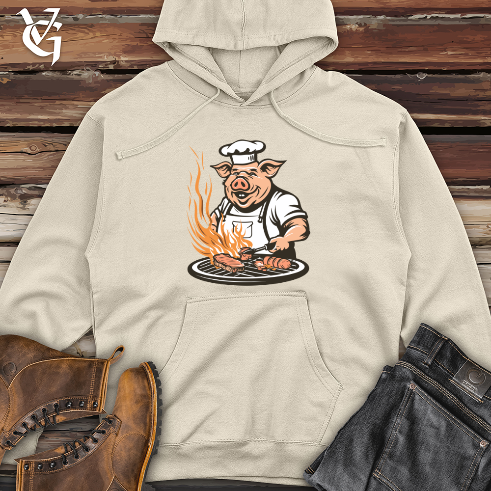 Viking Goods Grillmaster Swine Sizzle Midweight Hooded Sweatshirt Bone / L