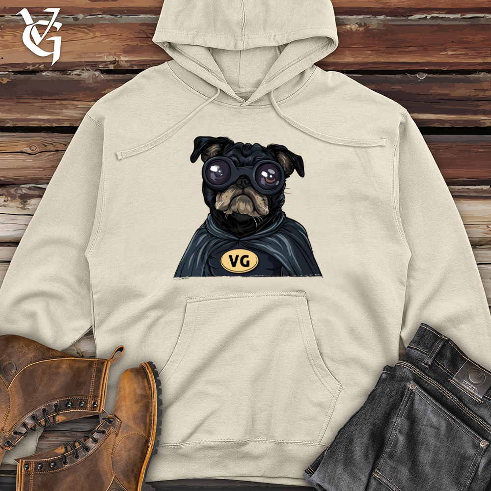 Viking Goods Pug VG Superhero Midweight Hooded Sweatshirt Grey Heather / L