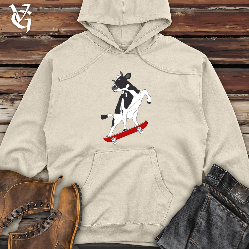 Viking Goods Skateboarding Cow Midweight Hooded Sweatshirt Bone / L