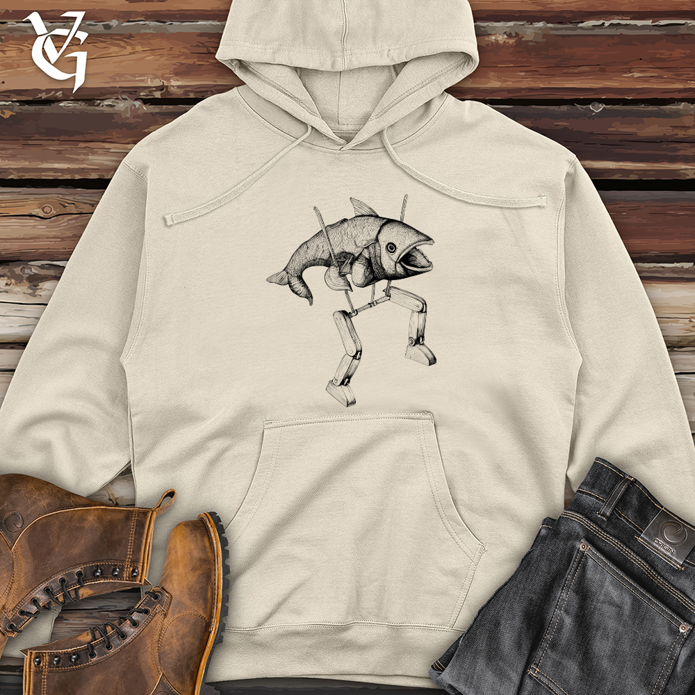 Viking Goods Walking Fish Midweight Hooded Sweatshirt Bone / L