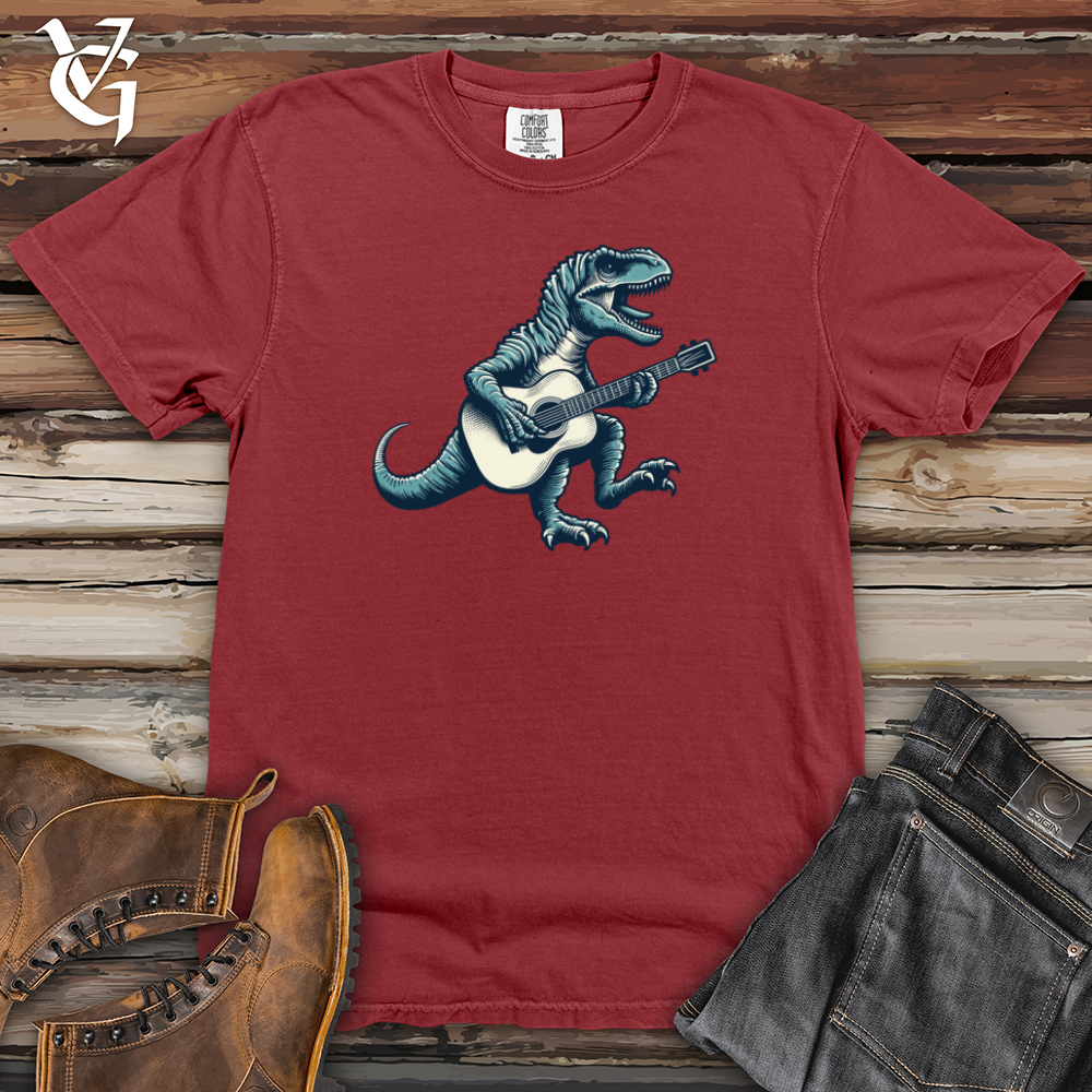 Viking Goods Dinosaur Playing Guitar Heavy Cotton Comfort Colors Tee Brick / L