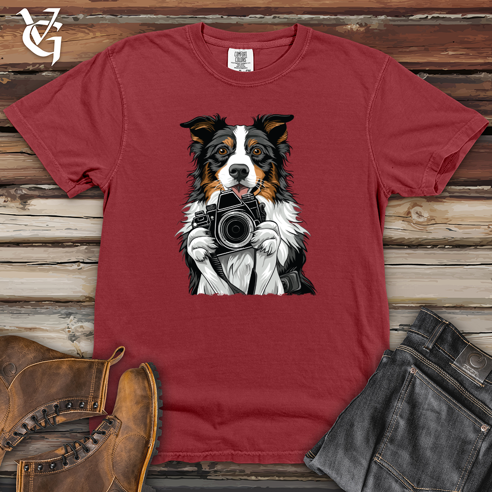 Viking Goods English Shepherd Shutterbug Charm Heavy Cotton Comfort Colors Tee Brick / L