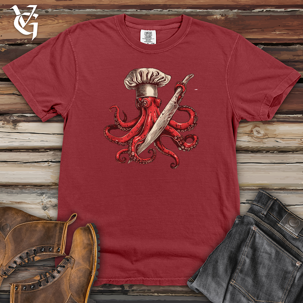 Viking Goods Octopus Dangerous Chef Heavy Cotton Comfort Colors Tee Brick / L