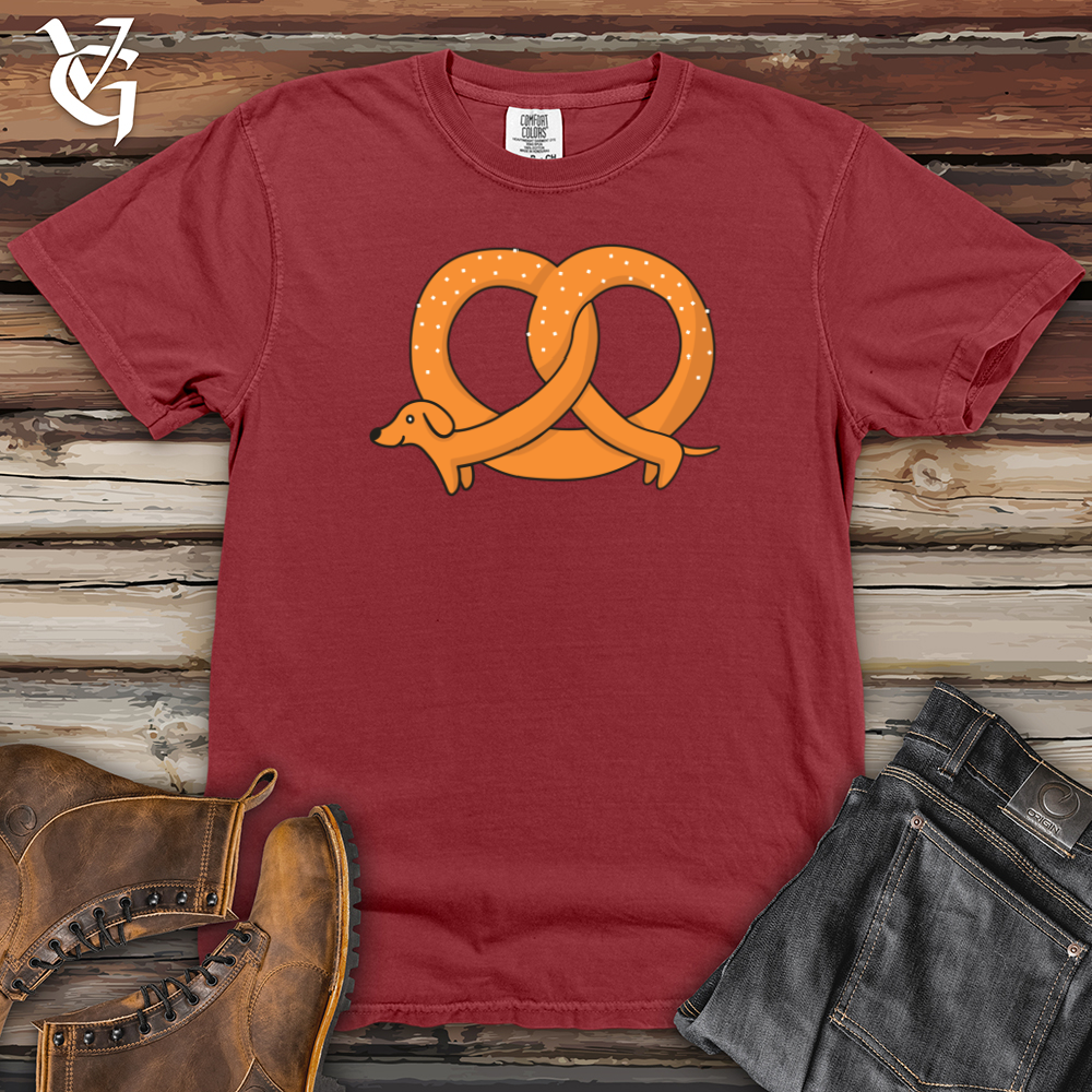 Viking Goods Pretzel Dog Heavy Cotton Comfort Colors Tee Brick / L