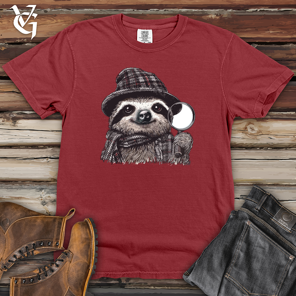 Viking Goods Sloth Detective Heavy Cotton Comfort Colors Tee Brick / L