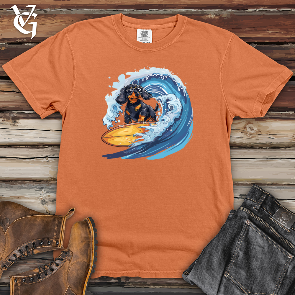 Viking Goods Dachshund Surfer Splash Heavy Cotton Comfort Colors Tee Burnt Orange / L