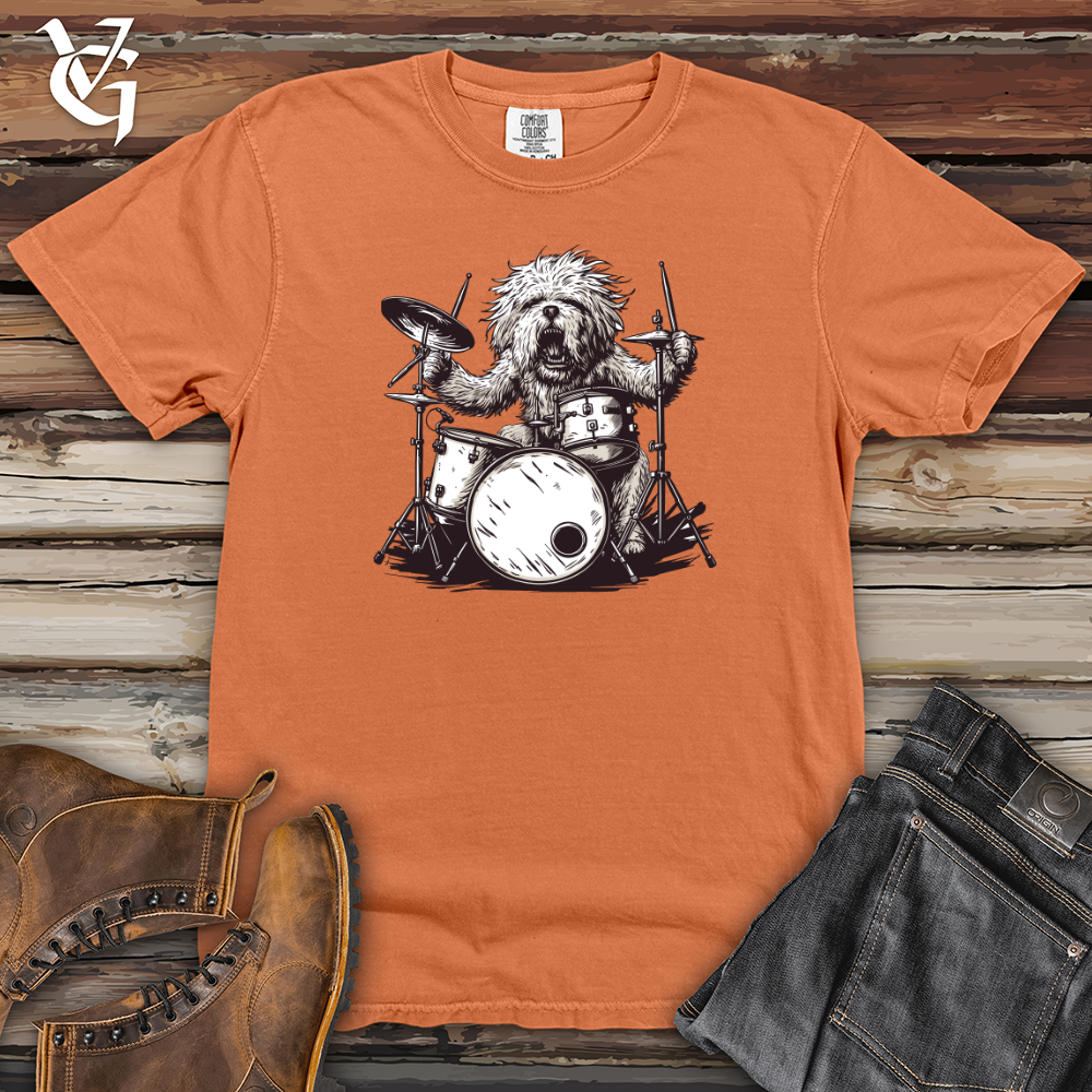 Viking Goods Dog Rockstar Drummer Heavy Cotton Comfort Colors Tee Burnt Orange / L