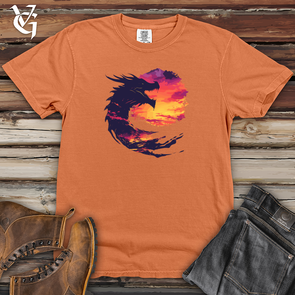 Viking Goods Dragon Sunset Roar Heavy Cotton Comfort Colors Tee Burnt Orange / L