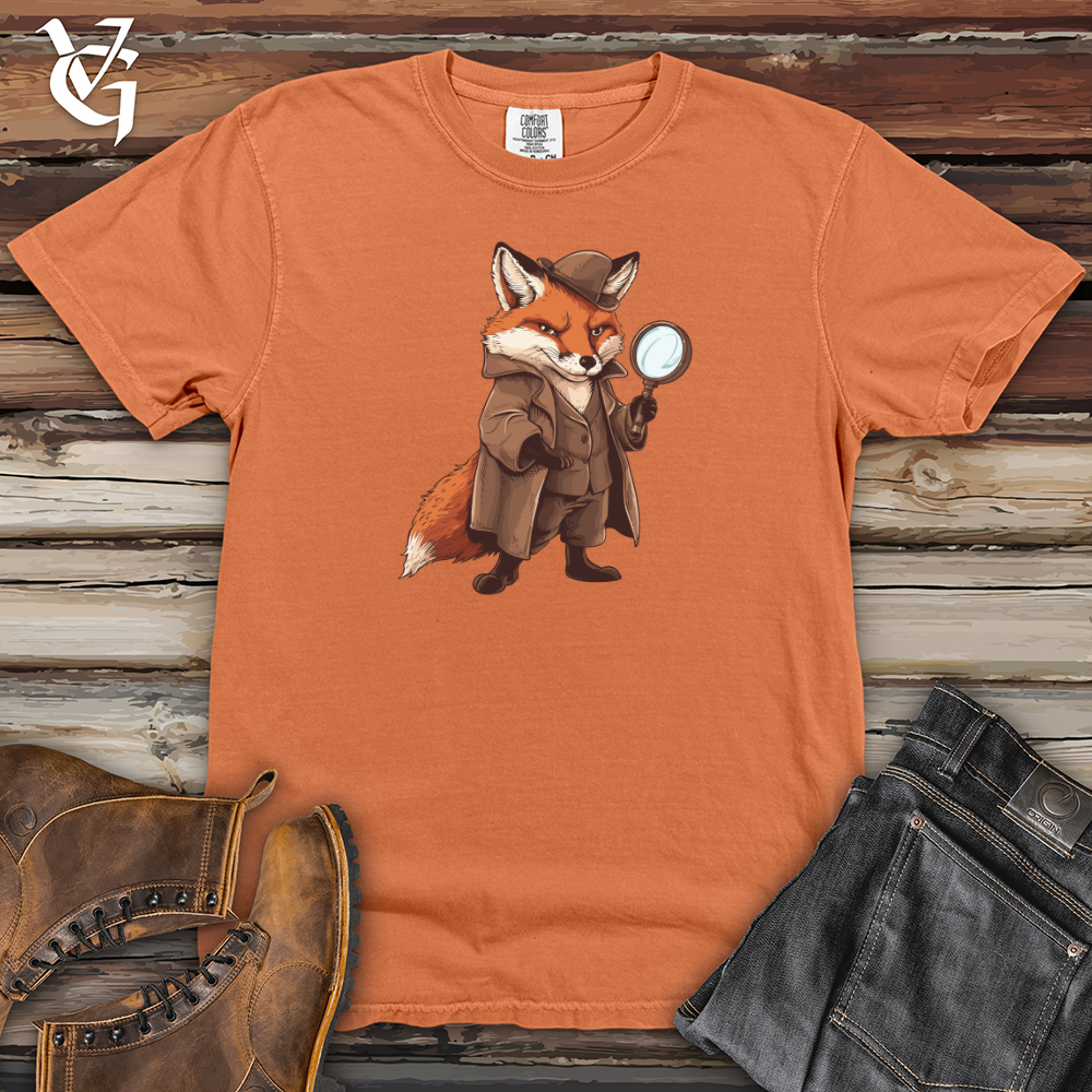 Viking Goods Fox Detective Mystery Heavy Cotton Comfort Colors Tee Burnt Orange / L