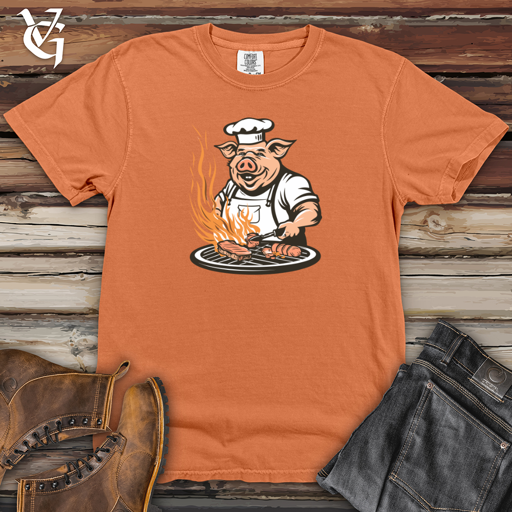 Viking Goods Grillmaster Swine Sizzle Heavy Cotton Comfort Colors Tee Burnt Orange / L