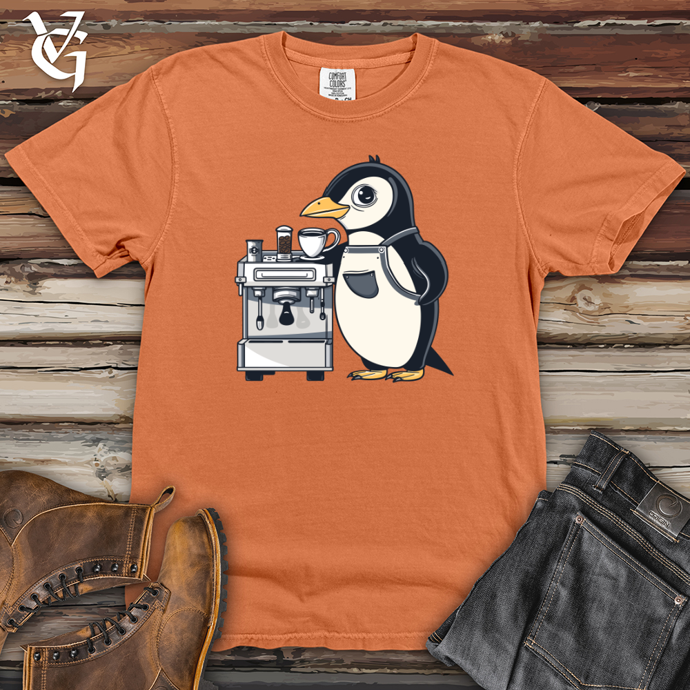 Viking Goods Puffin Coffee Connoisseur Heavy Cotton Comfort Colors Tee Burnt Orange / L