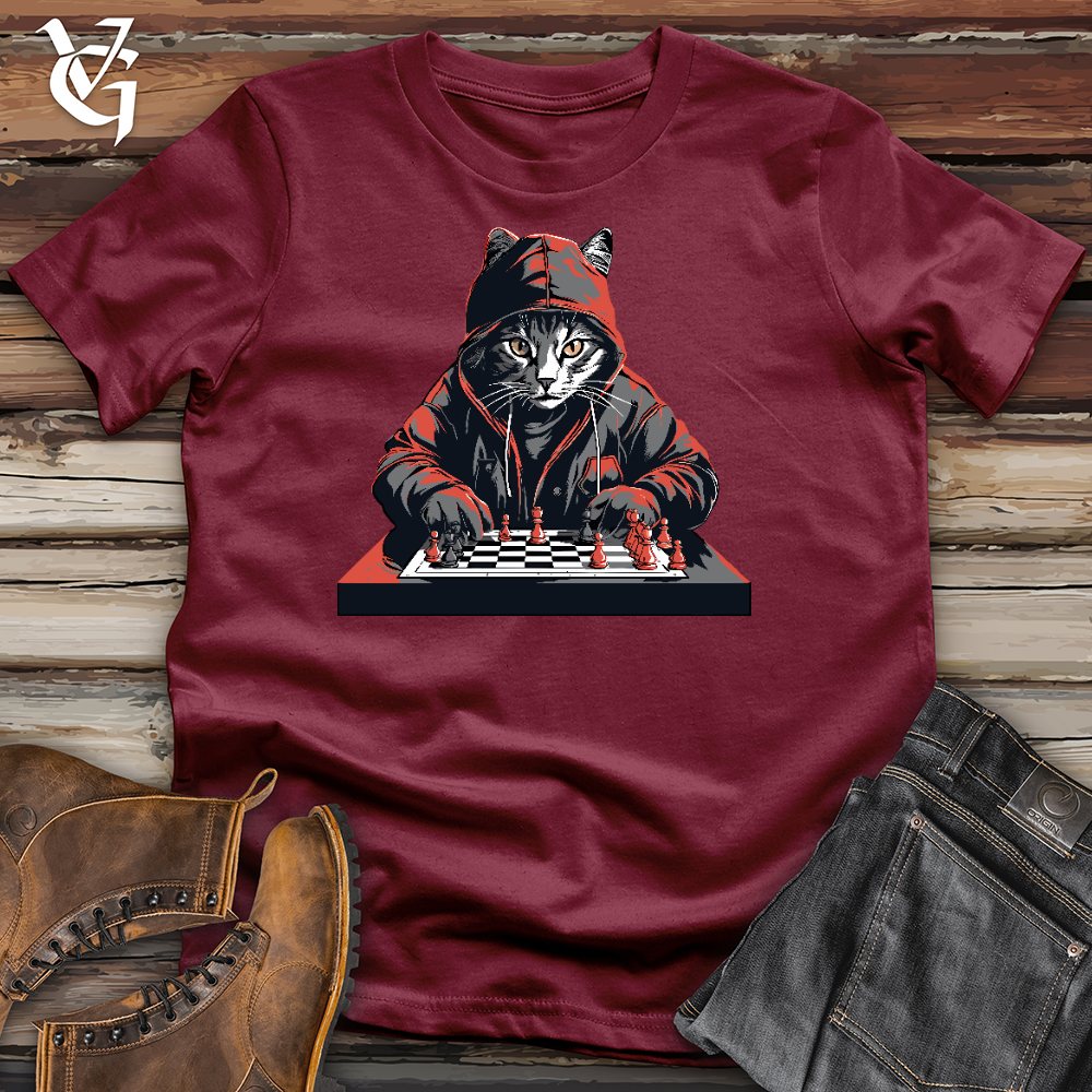 Viking Goods A Cat Playing Chess Cotton Tee Cardinal / L