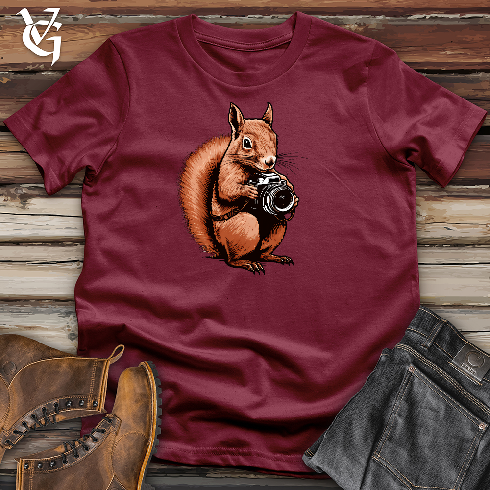 Viking Goods A Squirrel Holding Camera Cotton Tee Cardinal / L