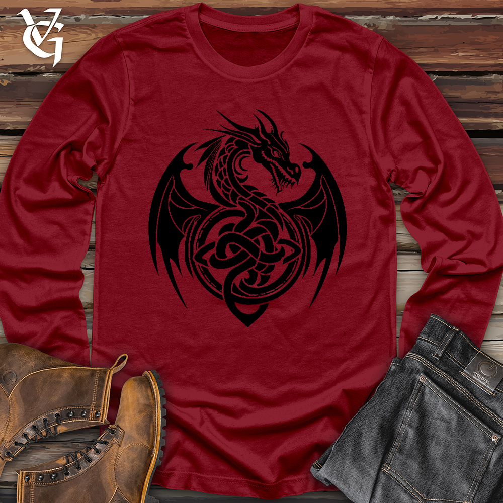 Viking Goods Celtic Rust Dragon Long Sleeve Cardinal / L