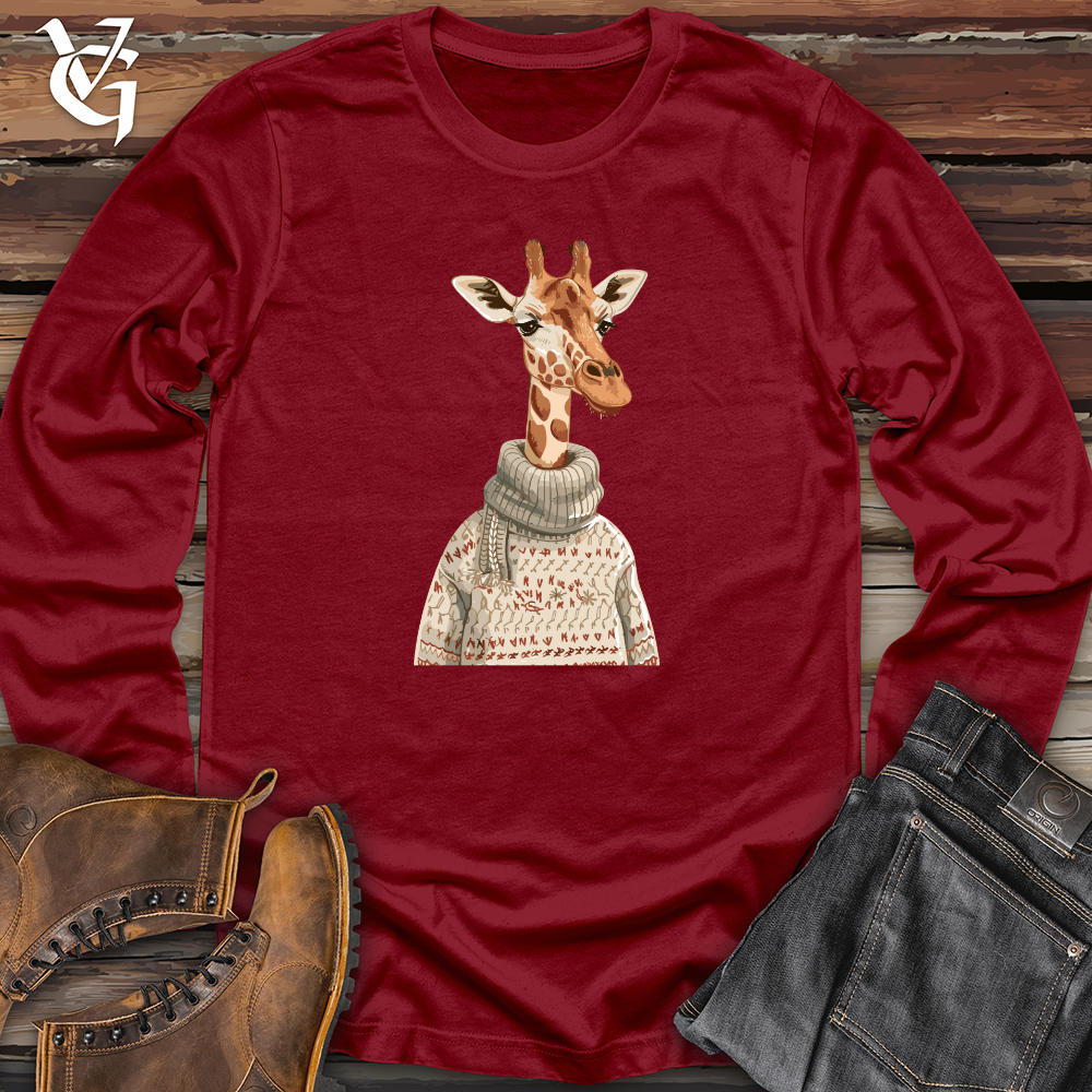 Viking Goods Giraffe Cozy Sweater Long Sleeve Cardinal / L