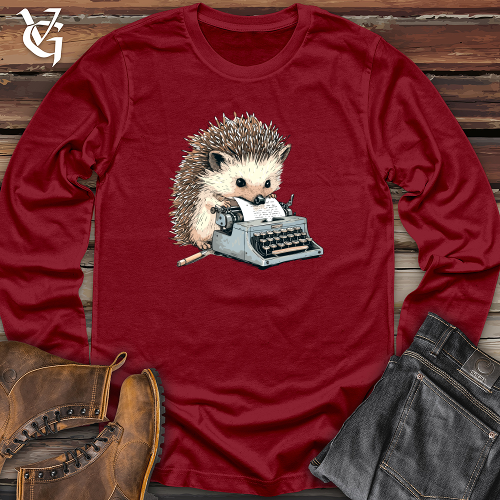 Viking Goods Hedgehog Typist Tales Long Sleeve Cardinal / L