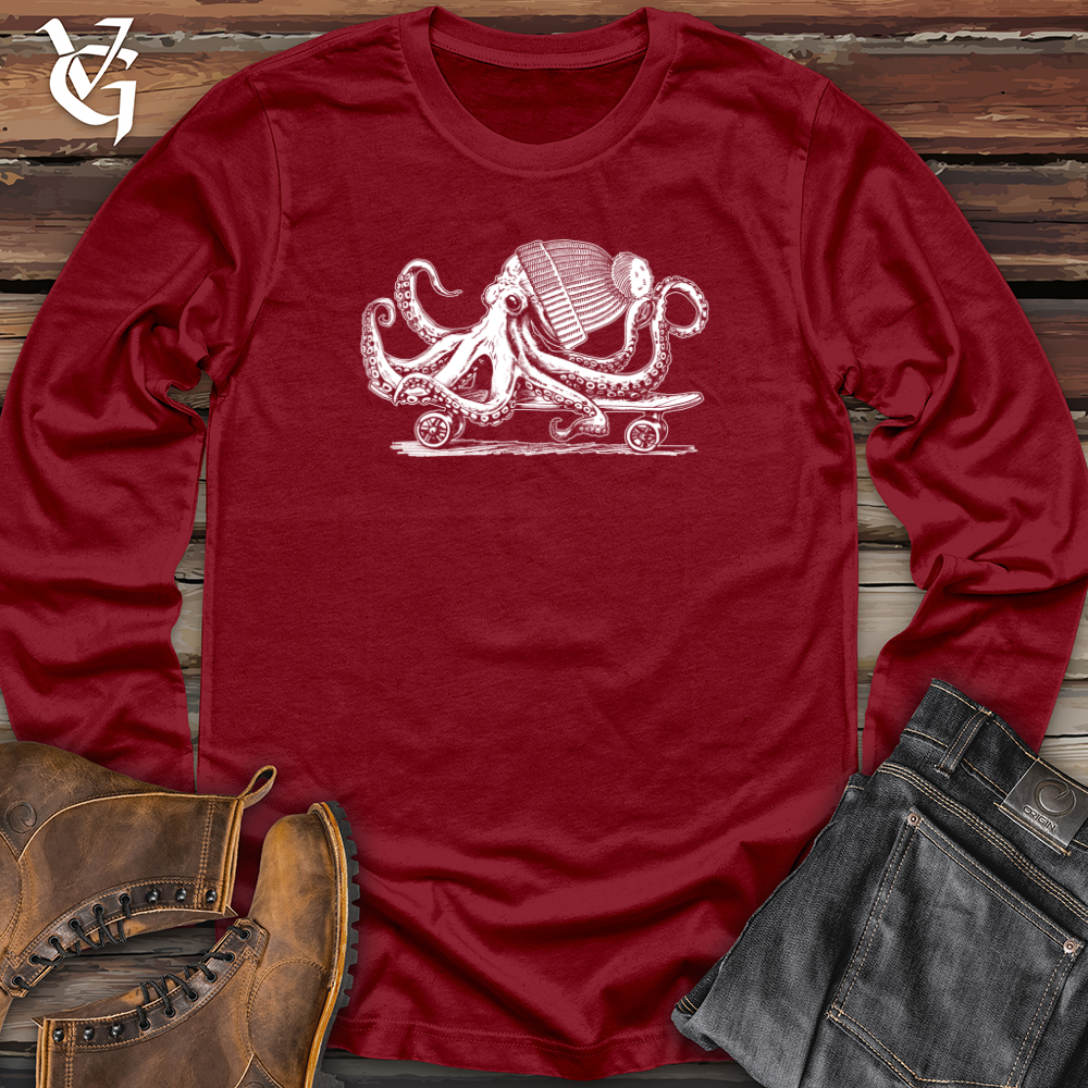 Viking Goods Octopus Chillin Skateboard Long Sleeve Cardinal / L