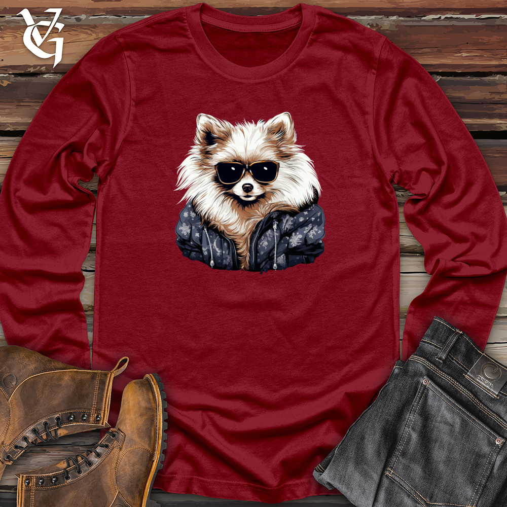 Viking Goods Pomeranian Cool Vibes Long Sleeve Cardinal / L