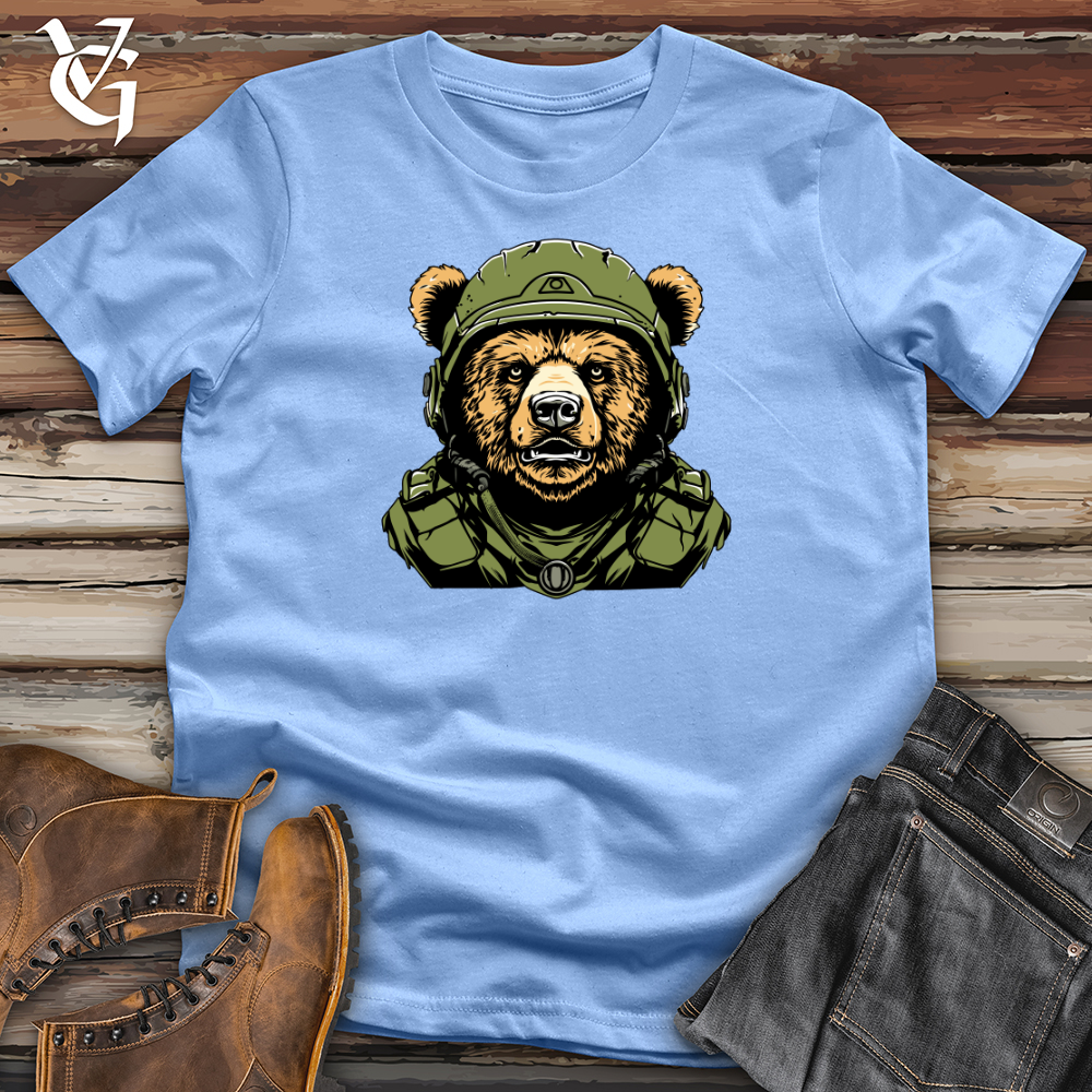Viking Goods Bear Brigade in Helmet Valor Softstyle Tee Carolina Blue / L