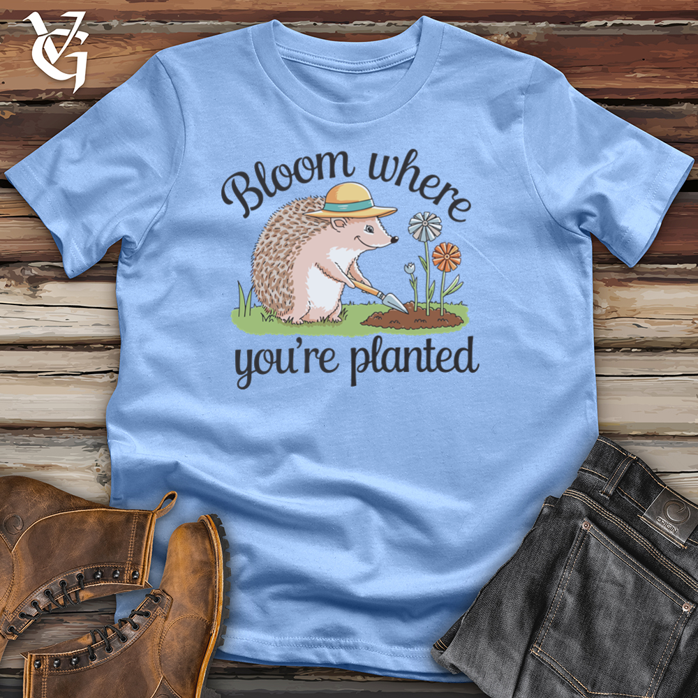 Viking Goods Bloom Where You are Planted Softstyle Tee Carolina Blue / L