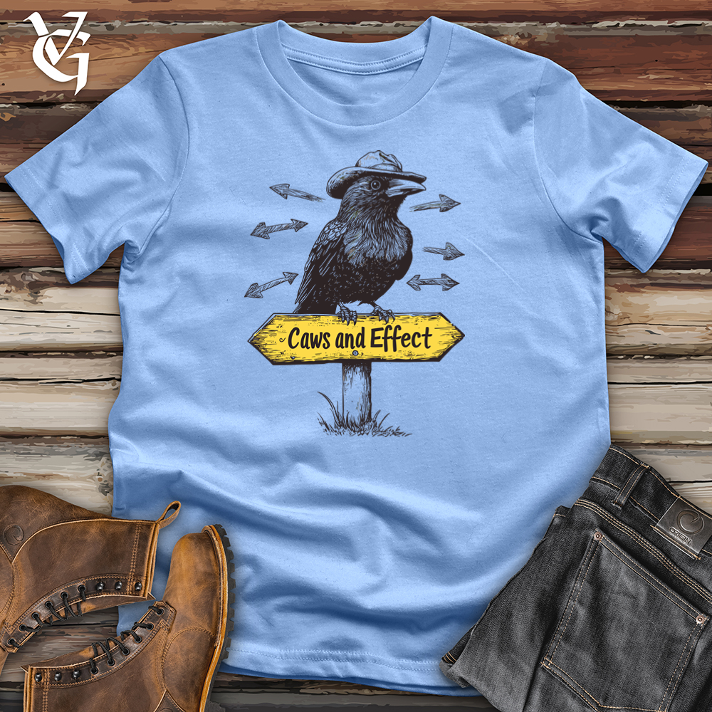 Viking Goods Caws And Effect Raven Softstyle Tee Carolina Blue / L