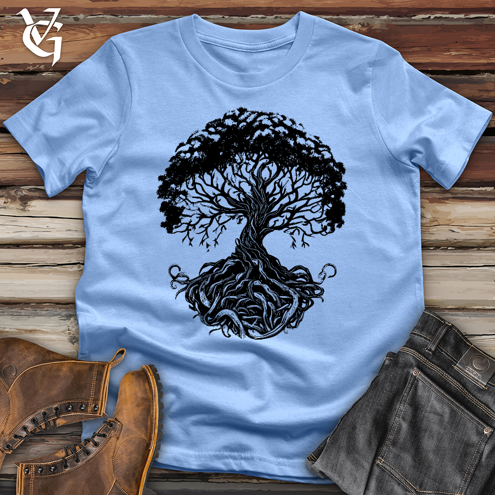 Viking Goods Celtic Roots Run Deep Softstyle Tee Carolina Blue / L