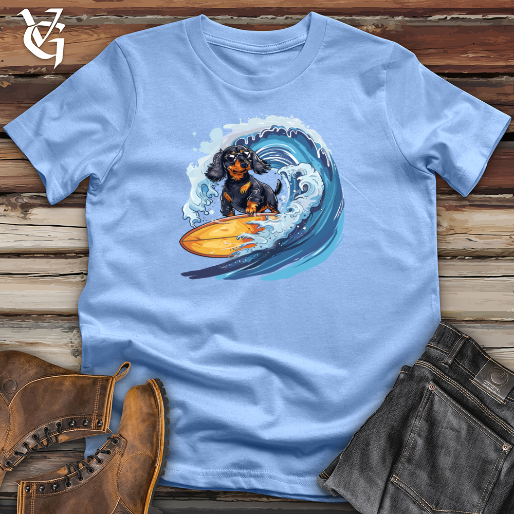 Viking Goods Dachshund Surfer Splash Softstyle Tee Carolina Blue / L