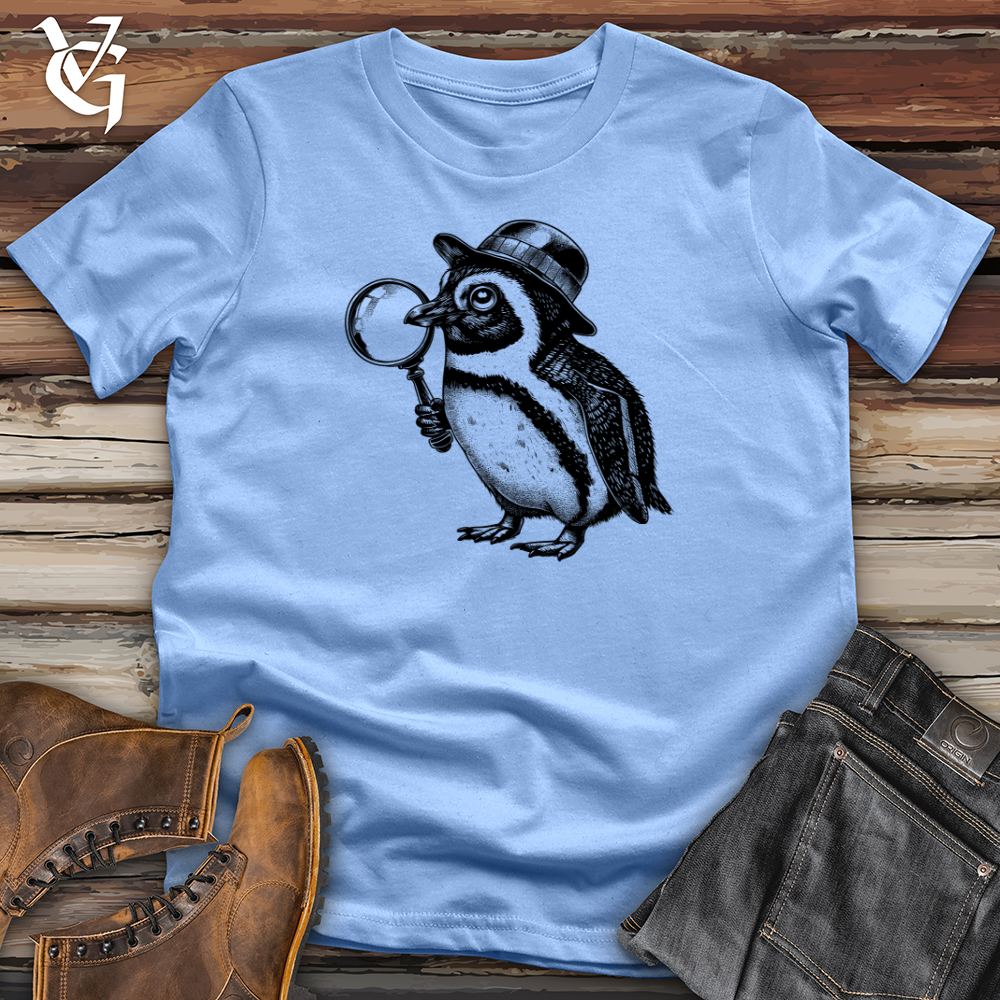 Viking Goods Detective Penguin Lookout Softstyle Tee Carolina Blue / L