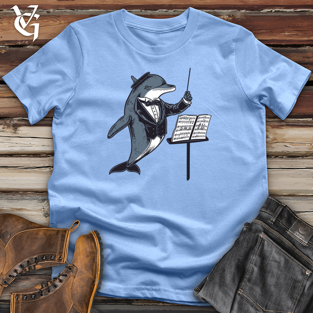 Viking Goods Dolphin Maestro Elegance Softstyle Tee Carolina Blue / L