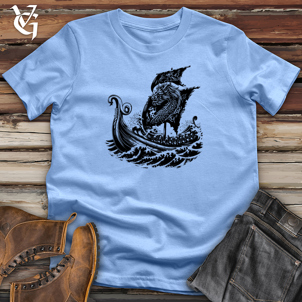 Viking Goods Dragon Ship Voyage Softstyle Tee Carolina Blue / L