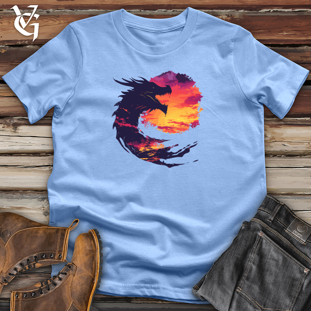 Viking Goods Dragon Sunset Roar Softstyle Tee Carolina Blue / L