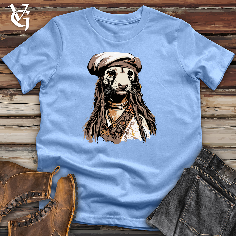Viking Goods Ferret Pirate Softstyle Tee Carolina Blue / L