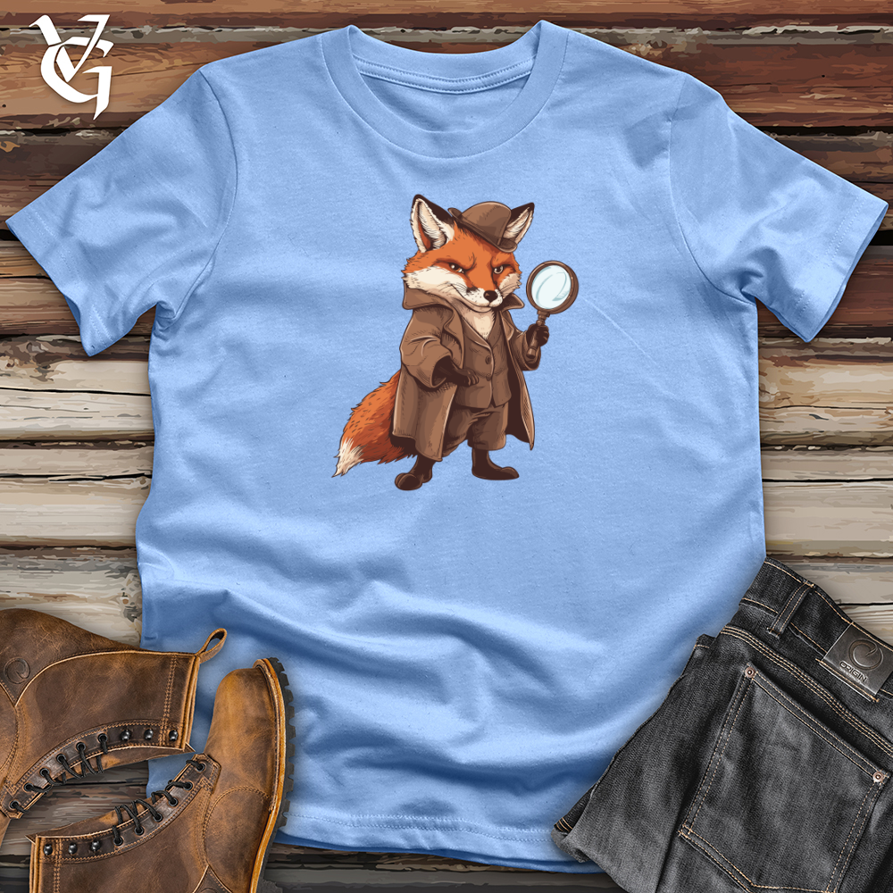 Viking Goods Fox Detective Mystery Softstyle Tee Carolina Blue / L