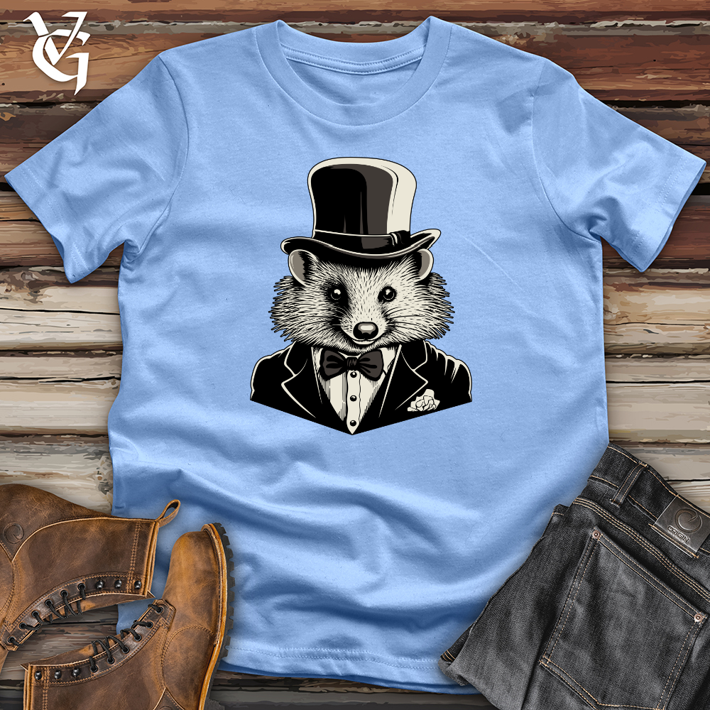 Viking Goods Gentleman Raccoon Dapper Softstyle Tee Carolina Blue / L