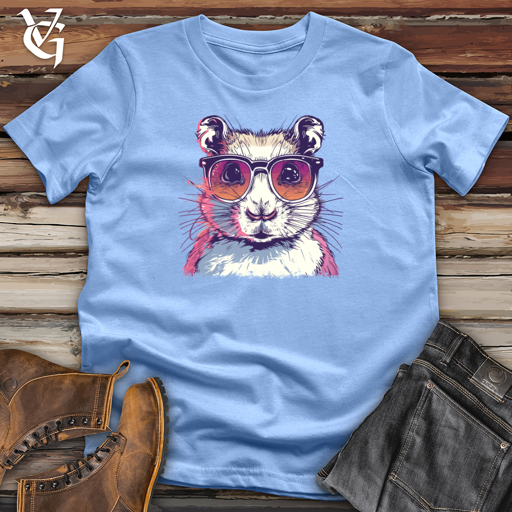 Viking Goods Hipster Ferret Shades Softstyle Tee Carolina Blue / L