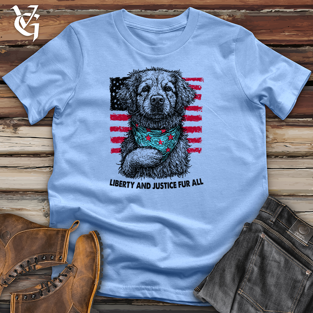 Viking Goods Liberty And Justice Fur All Softstyle Tee Carolina Blue / L