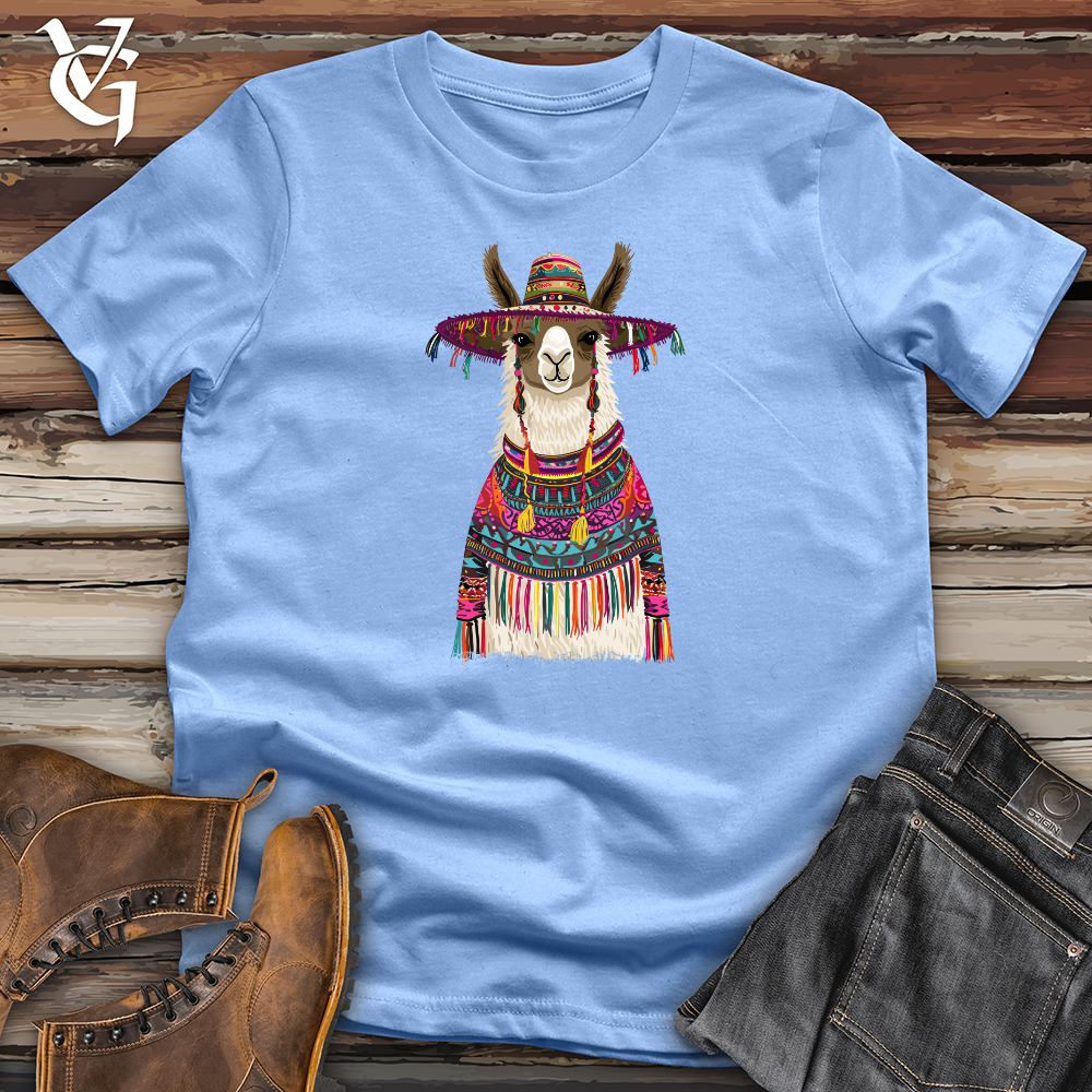 Viking Goods Llama Fiesta Attire Softstyle Tee Carolina Blue / L