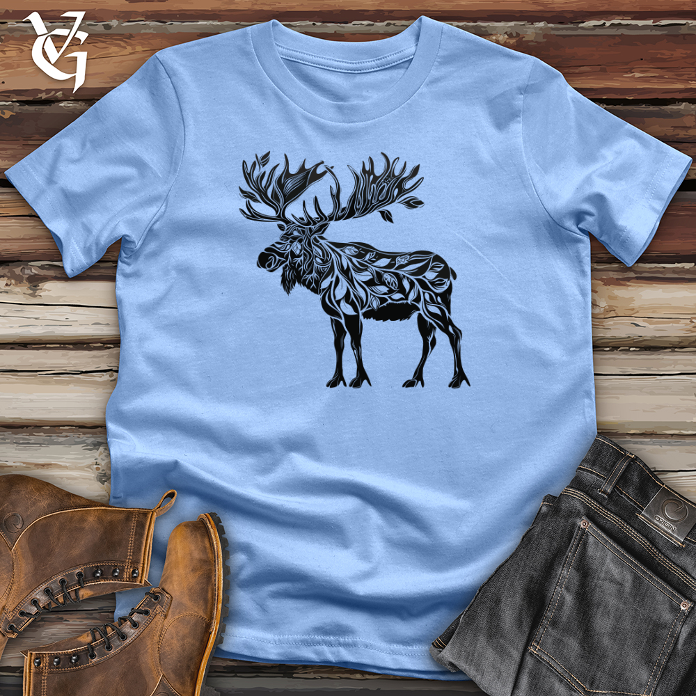 Viking Goods Majestic Moose Silhouette Softstyle Tee Carolina Blue / L