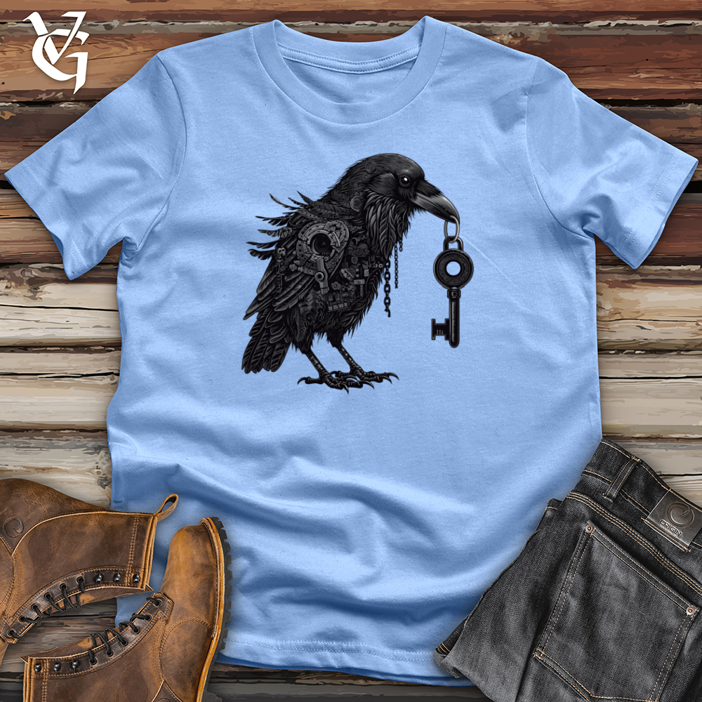Viking Goods Mechanical Raven Keykeeper Softstyle Tee Carolina Blue / L