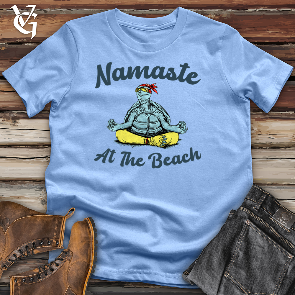 Viking Goods Namaste At The Beach Softstyle Tee Carolina Blue / L