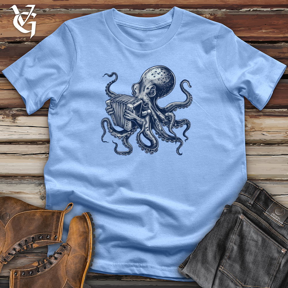 Viking Goods Octopus Accordion Serenade Softstyle Tee Carolina Blue / L