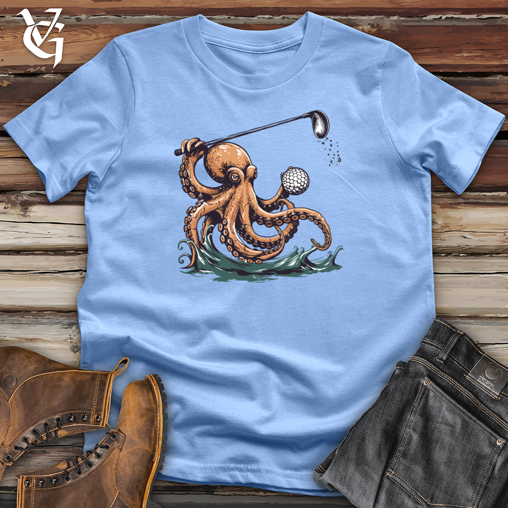 Viking Goods Octopus Golf Swing Softstyle Tee Carolina Blue / L