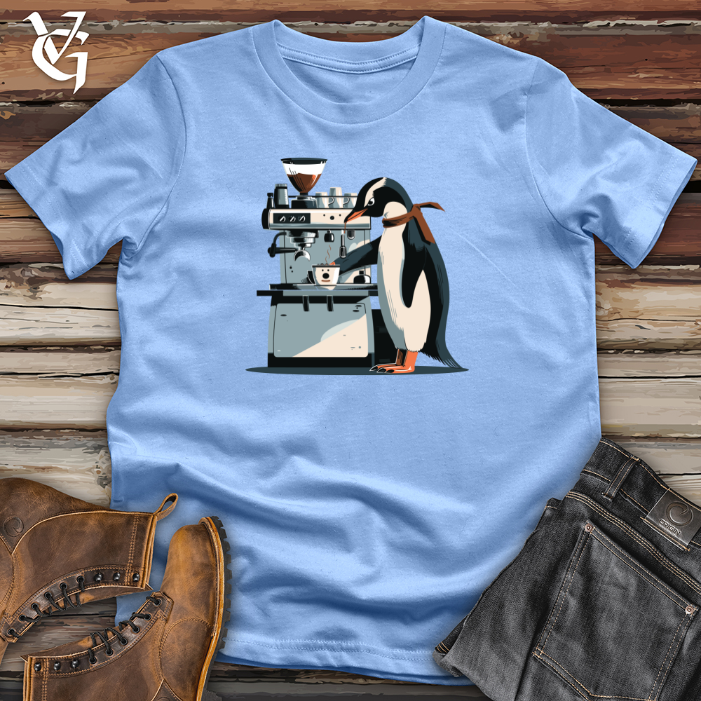 Viking Goods Penguin Espresso Expert Softstyle Tee Carolina Blue / L