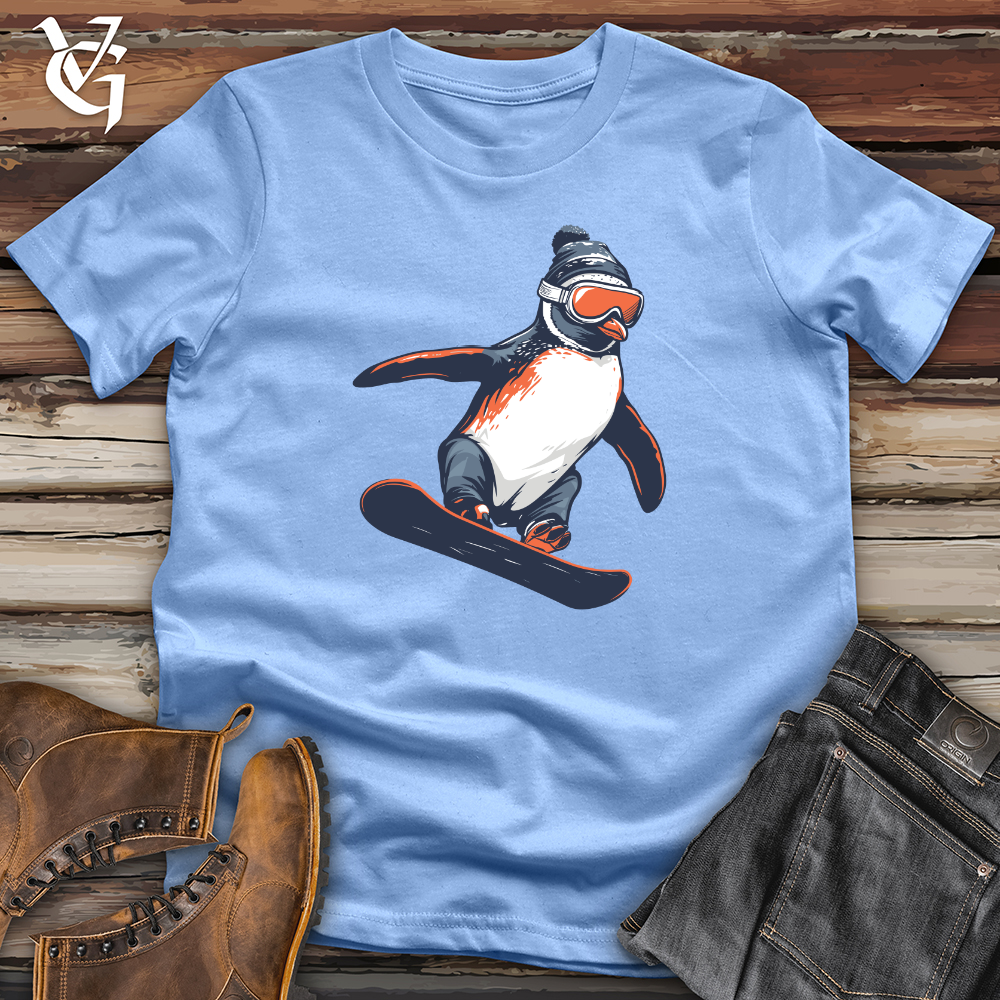 Viking Goods Penguin Snowboard Thrill Softstyle Tee Carolina Blue / L