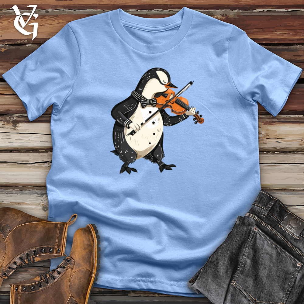 Viking Goods Penguin Violin Virtuoso Softstyle Tee Carolina Blue / L