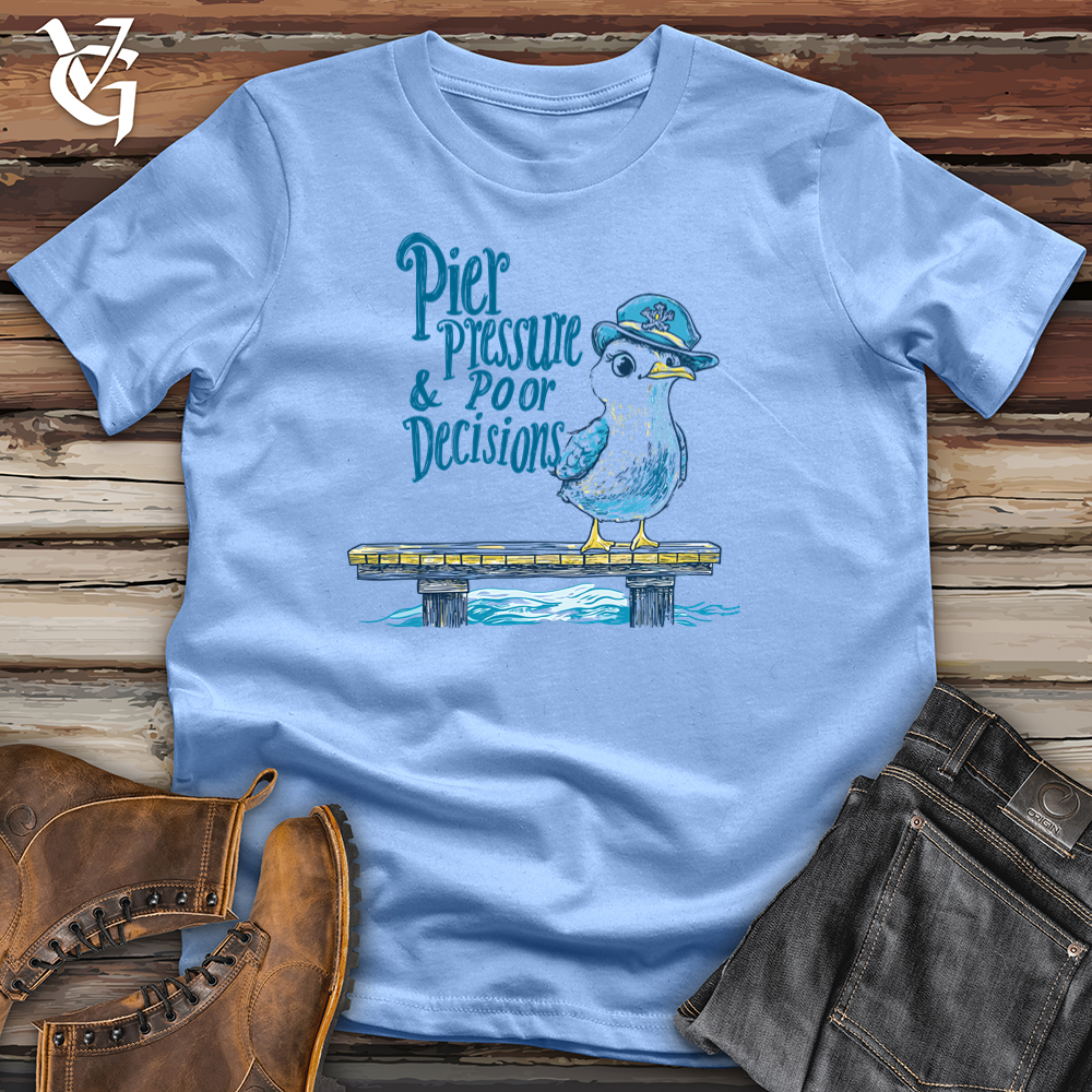 Viking Goods Pier Pressure And Poor Decisions Softstyle Tee Carolina Blue / L