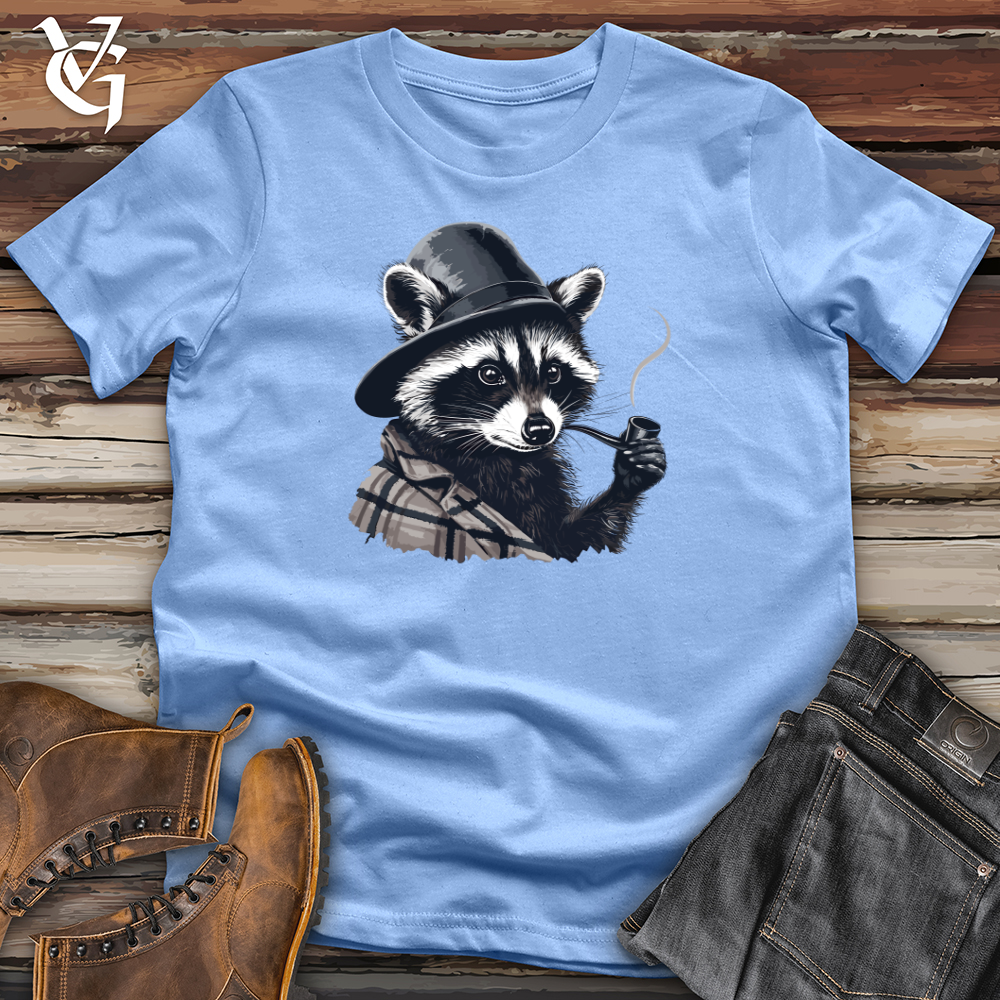 Viking Goods Raccoon Pipe Softstyle Tee Carolina Blue / L